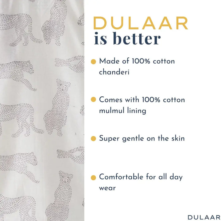 Dulaar Chanderi Hand-Block Printed Kurta Pyjama Set