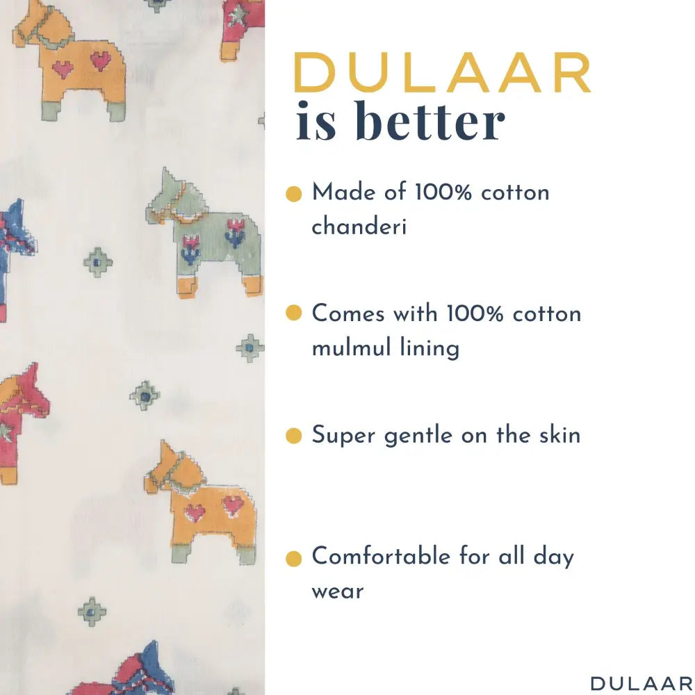 Dulaar Chanderi Kurta Pyjama &amp; Bandi Set | Hand-Block Printed - Tuk Tuk Ghoda