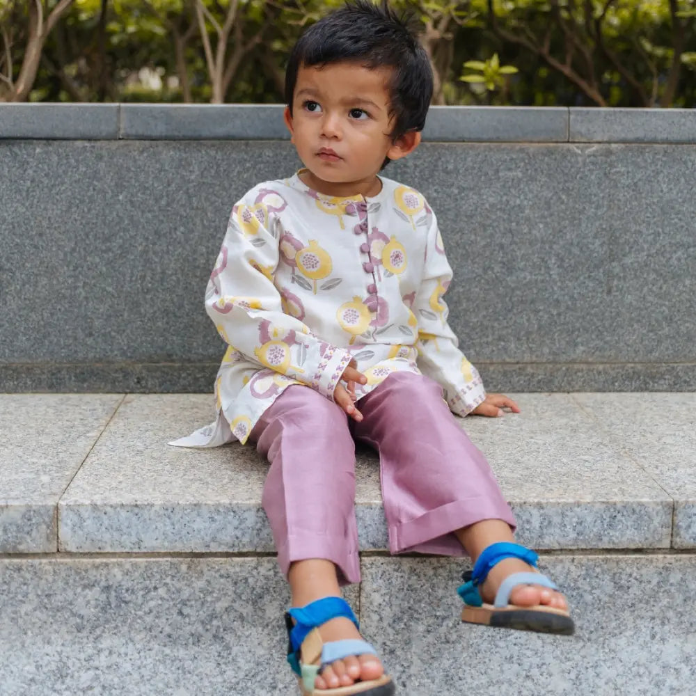 Dulaar Chanderi Hand-Block Printed Kurta Pyjama Set
