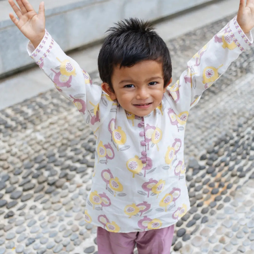 Dulaar Chanderi Hand-Block Printed Kurta Pyjama Set