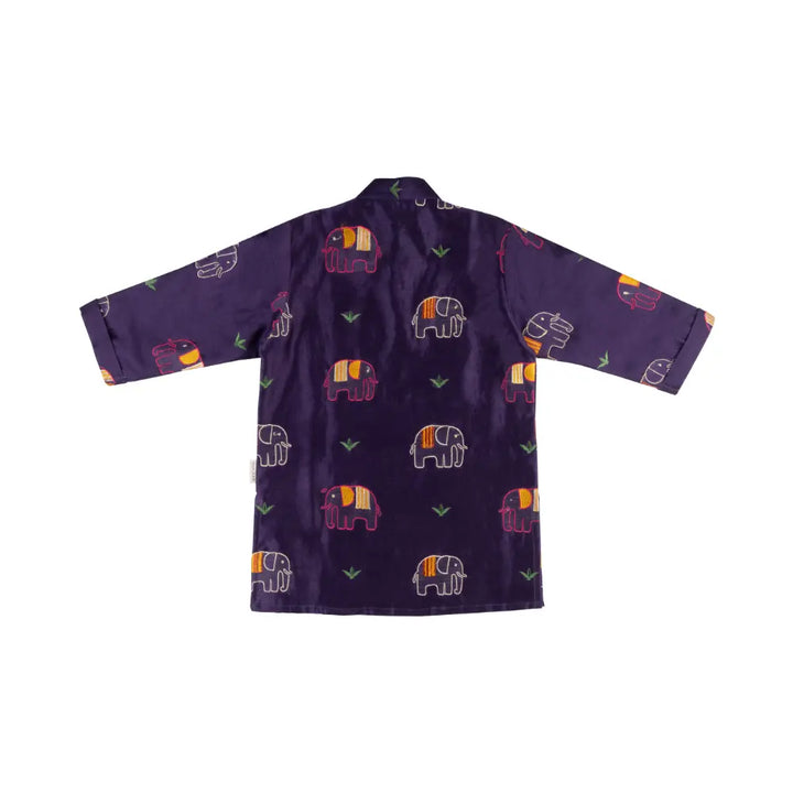 Dulaar Chanderi Kurta Pyjama Set | Embroidered - Elephant Parade