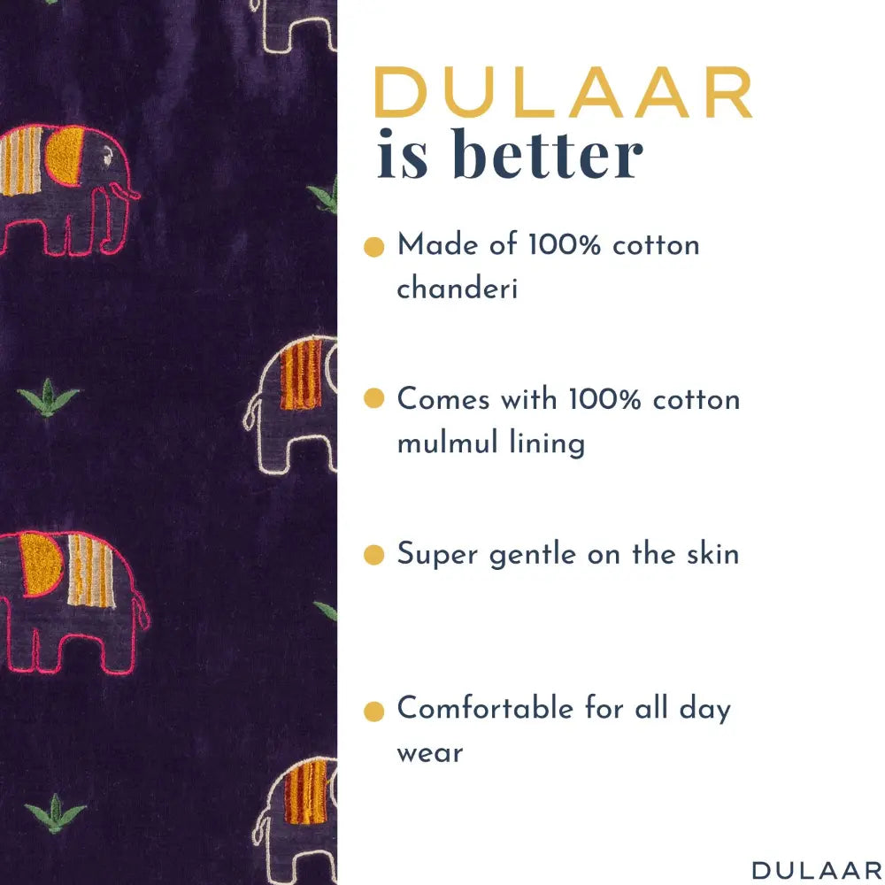 Dulaar Chanderi Kurta Pyjama Set | Embroidered - Elephant Parade