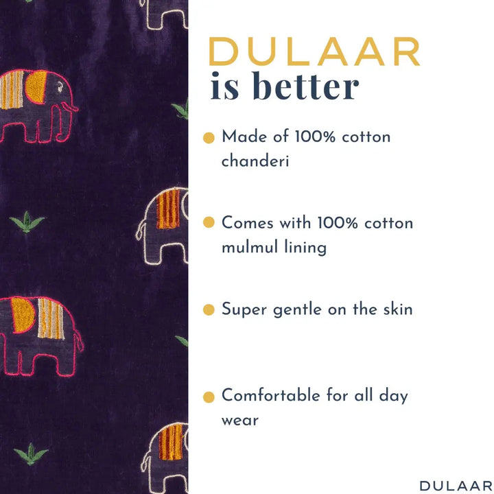 Dulaar Chanderi Kurta Pyjama Set | Embroidered - Elephant Parade