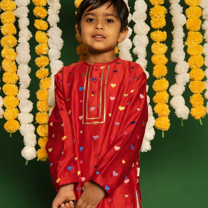 Dulaar Chanderi Kurta Pyjama Set | Embroidered - Dil Dhadakne Do