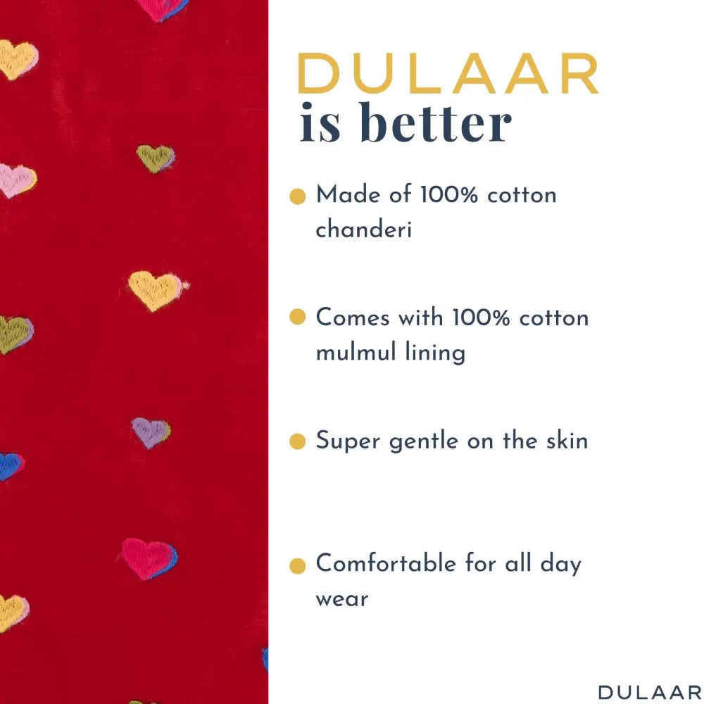 Dulaar Chanderi Kurta Pyjama &amp; Bandi Set | Embroidered (Gota Work) - Dil Dhadakne Do