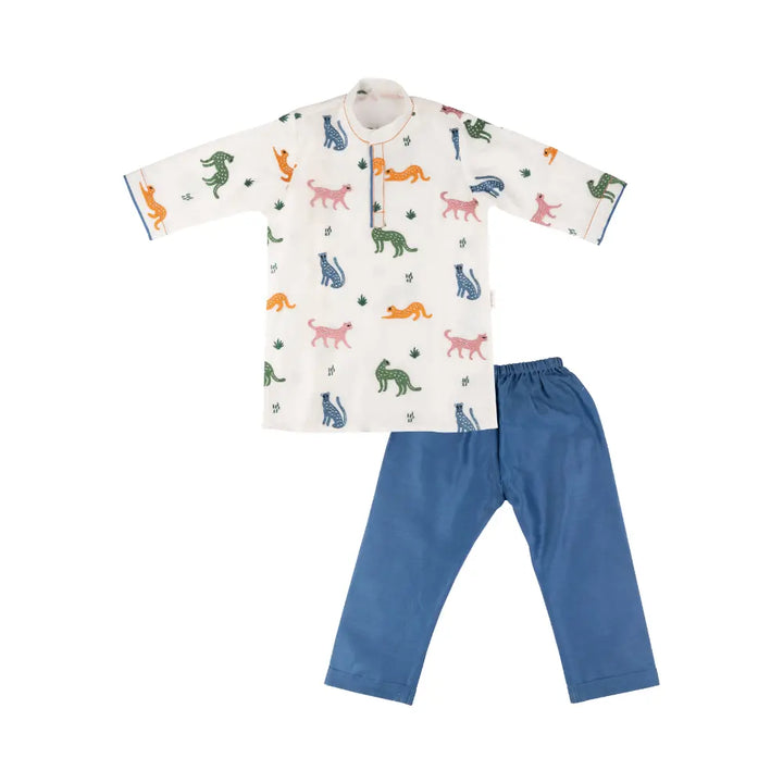 Dulaar Chanderi Kurta Pyjama Set | Embroidered - Panther Party