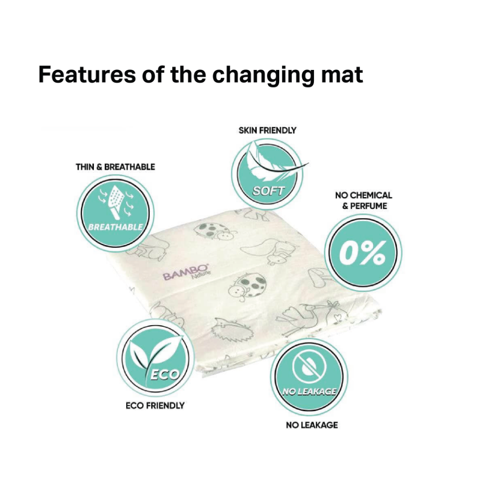 Bambo Nature Tape Diaper Combo with Changing Mat and Wet Wipes