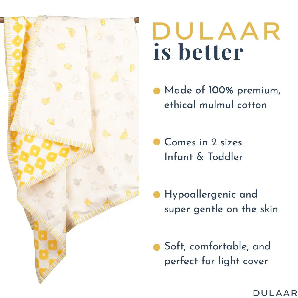 Dulaar Mulmul Bedding Set | Hand-Block Printed - Birds of a Feather