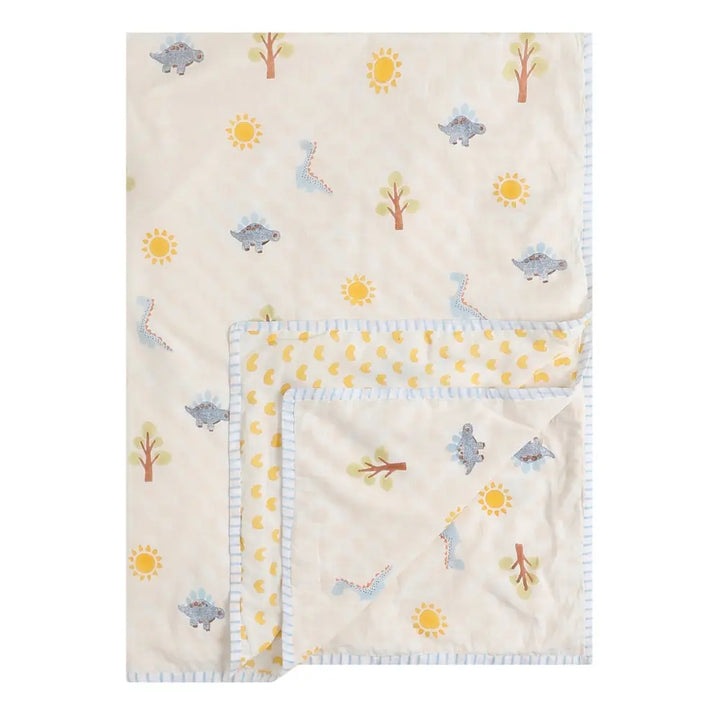 Dulaar Mulmul Bedding Set | Hand-Block Printed - A Day with Dinos