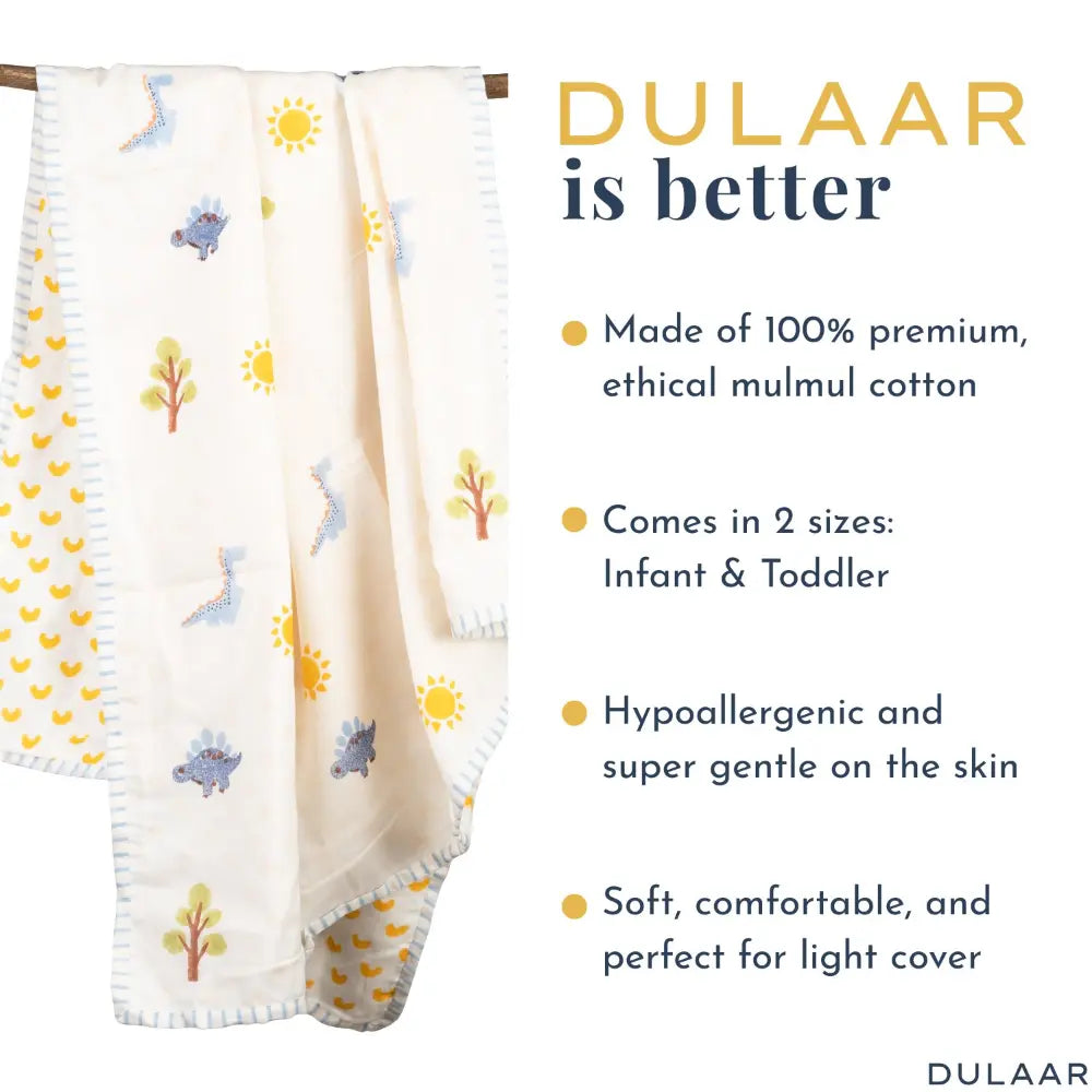 Dulaar Mulmul Bedding Set | Hand-Block Printed - A Day with Dinos