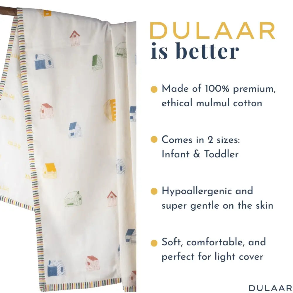 Dulaar Mulmul Bedding Set | Hand-Block Printed - Mera Ghar