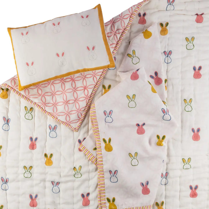 Dulaar Mulmul Bedding Set | Hand-Block Printed - Little Hoppers
