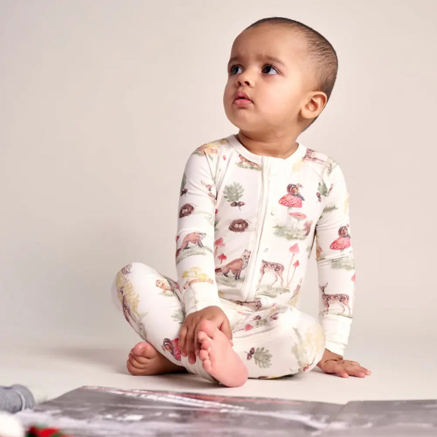 Bubz Zipsuit - Woods - made from ultra-soft, breathable 95% bamboo (OEKO-TEX® certified) for gentle, skin-friendly comfort and all-day wear