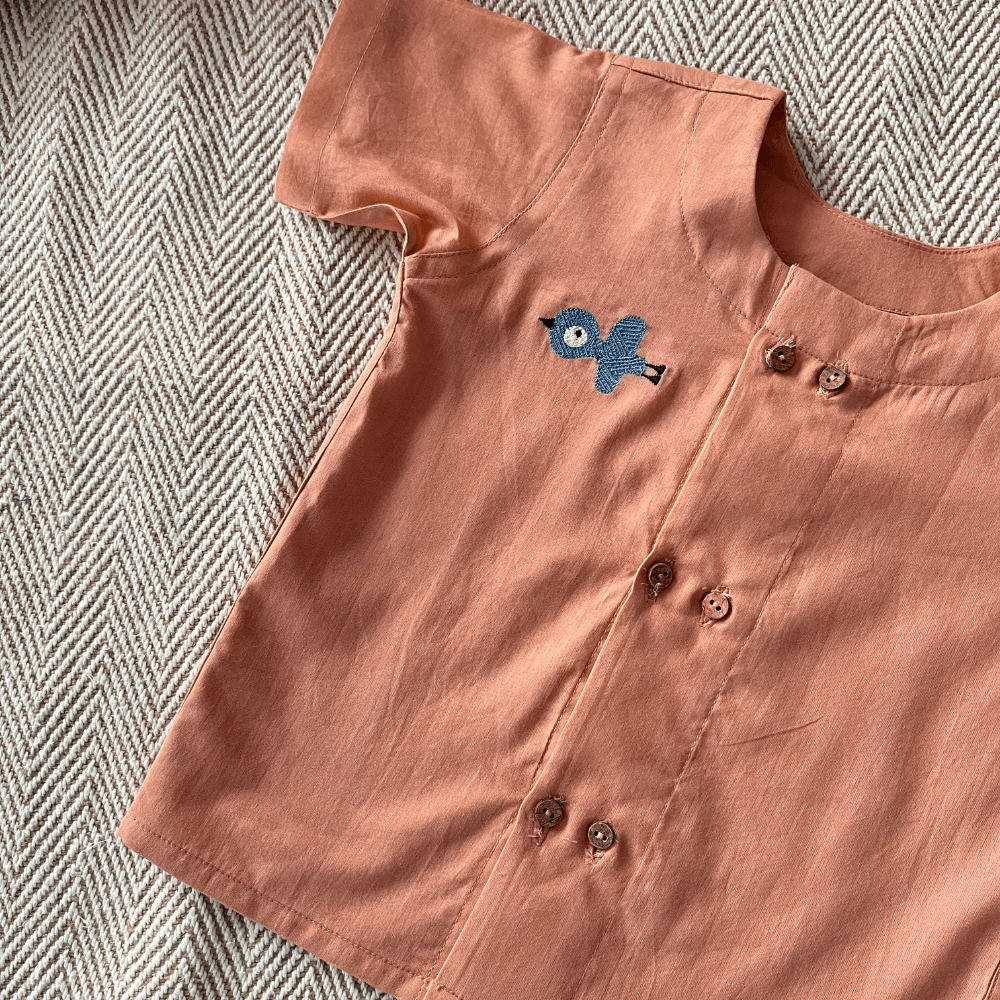 Bhaakur The Blue Bird Voile Jhabla Set