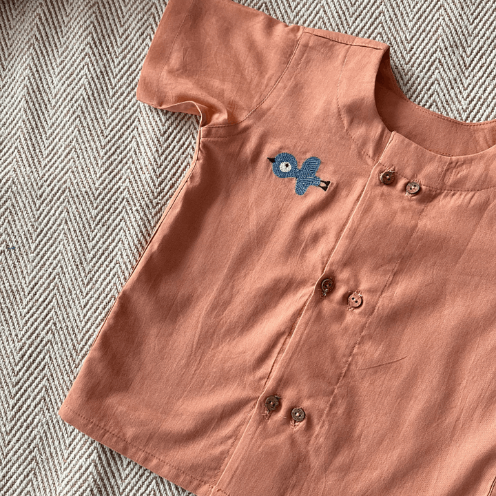 Bhaakur The Blue Bird Voile Jhabla Set