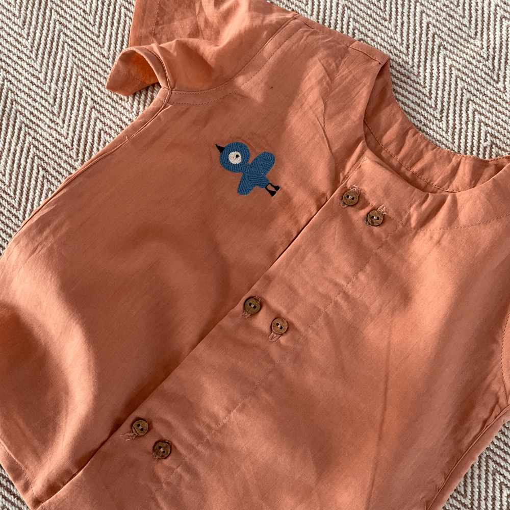 Bhaakur The Blue Bird Voile Jhabla Set