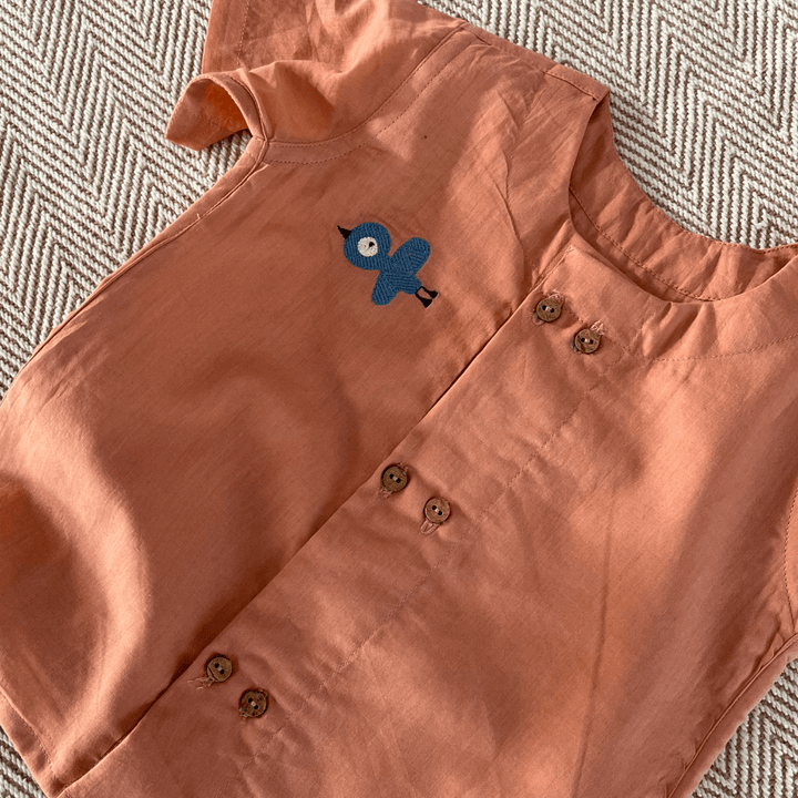 Bhaakur The Blue Bird Voile Jhabla Set