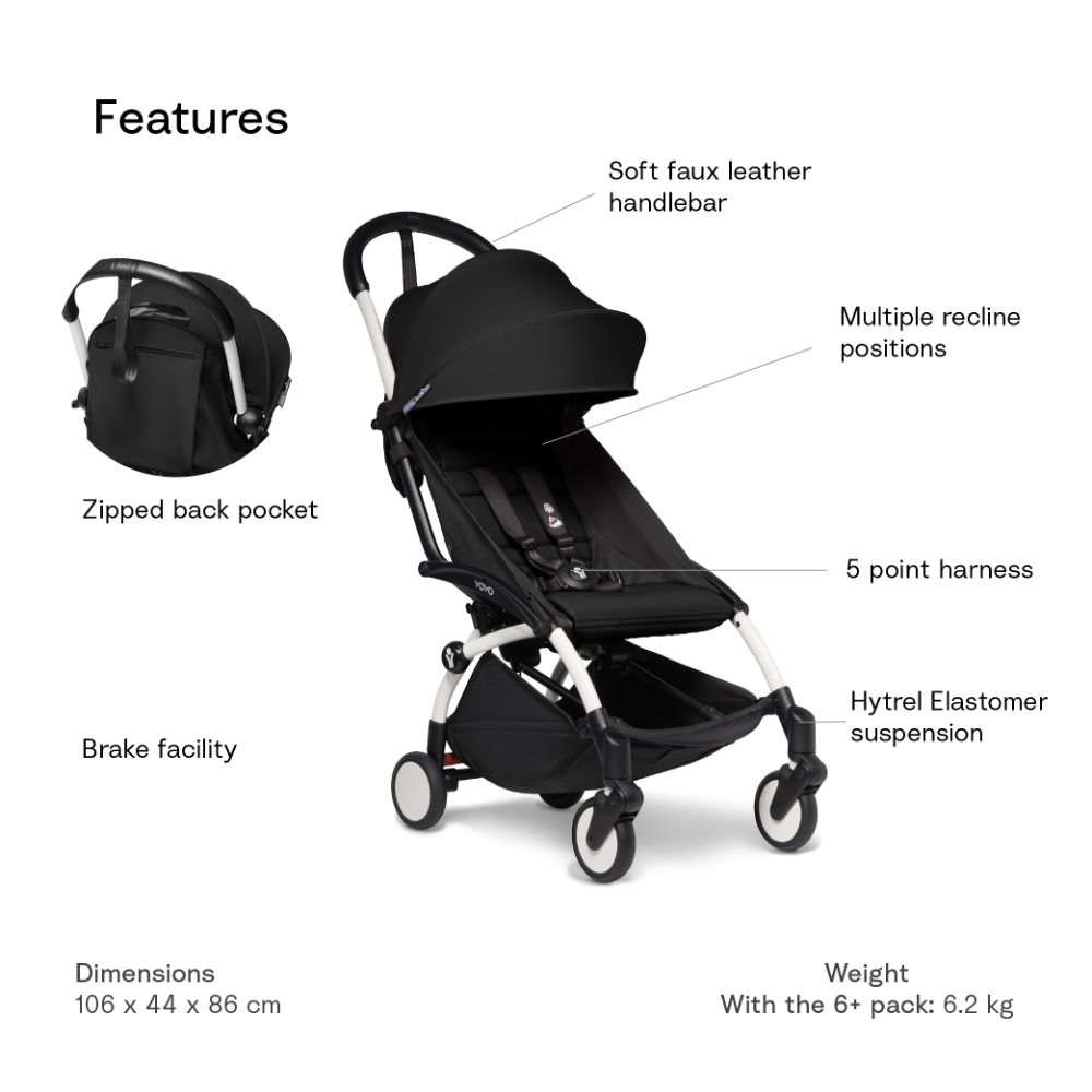YOYO² Complete Stroller With Newborn Pack - White Frame