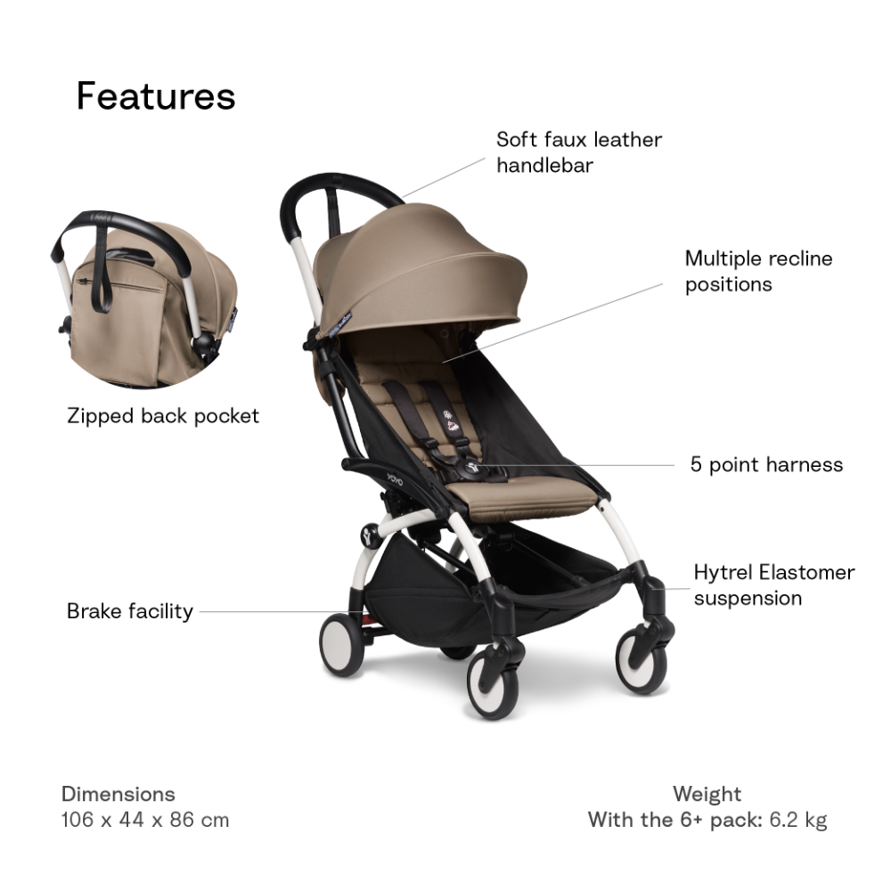 YOYO² Complete Stroller With Newborn Pack - White Frame