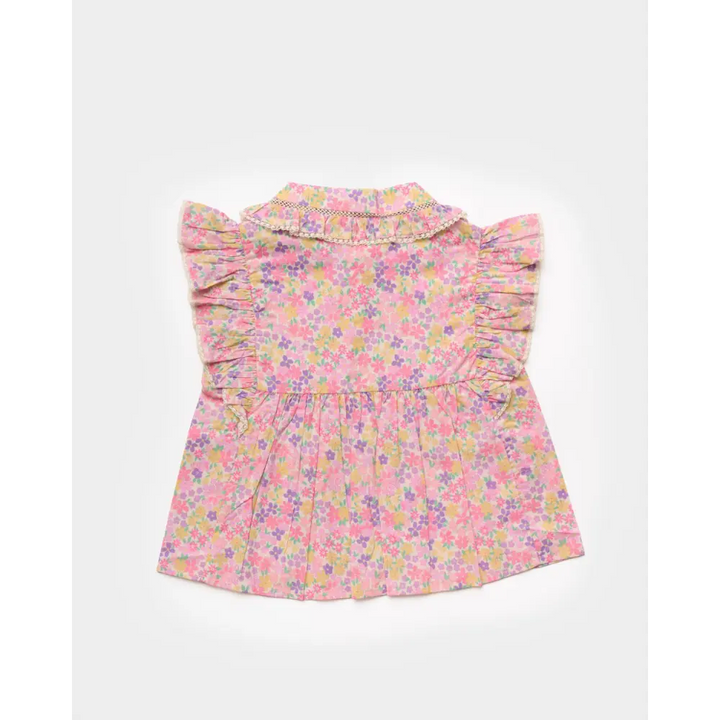 Early Sunday Charlie Blouse - Emma Floral Purple Print
