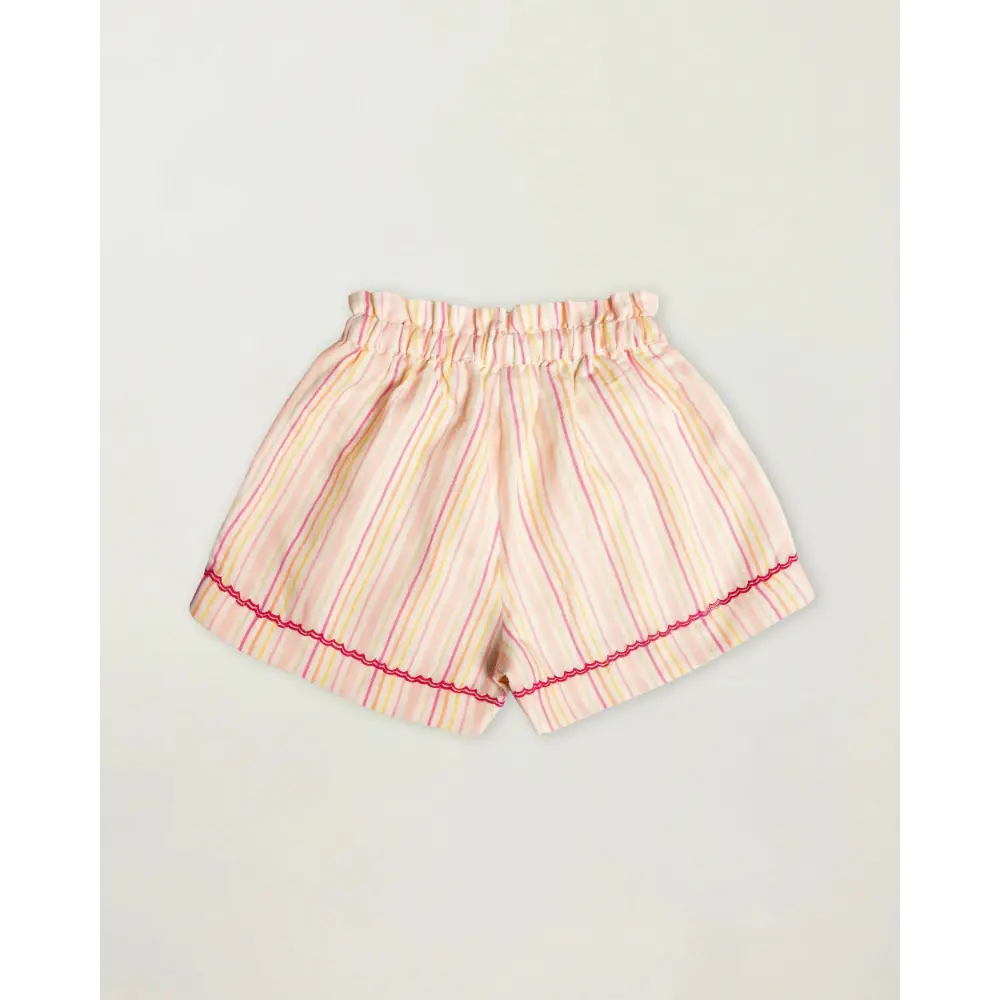 Early Sunday Roman Short - Pink Strips Print