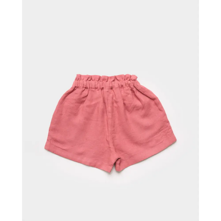 Early Sunday Roman Cotton Linen Dyed Fabric Short - Peony