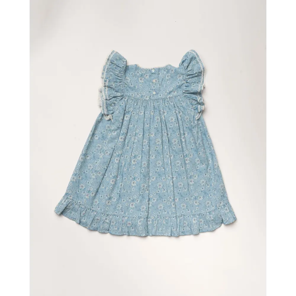 Early Sunday Sita Dress - Tonal Floral Blue Print