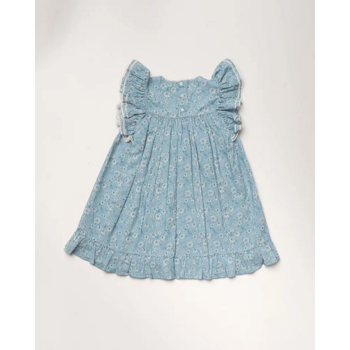 Early Sunday Sita Dress - Tonal Floral Blue Print