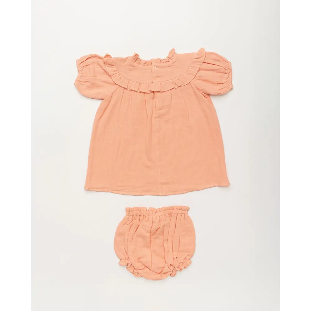 Early Sunday Charlie Baby Dress &amp; Bloomer Set - Candy Floss