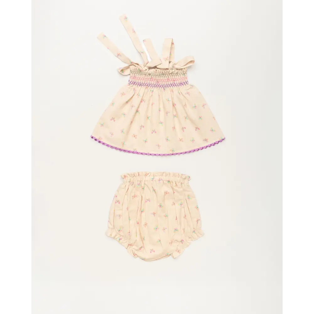 Early Sunday Didi Baby Smock Top &amp; Bloomer Set - Butterfly Print
