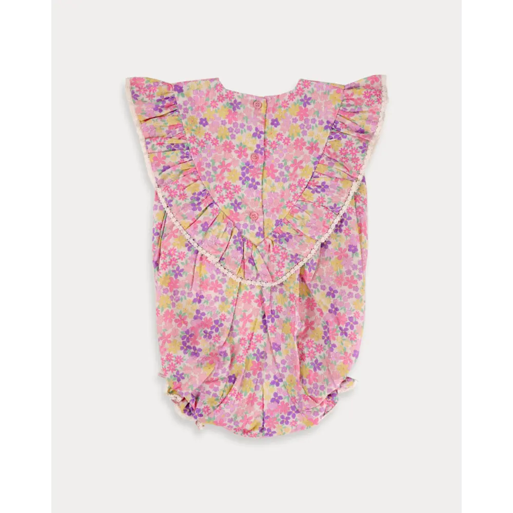 Early Sunday Lucy Baby Bubble Romper - Emma Floral Purple