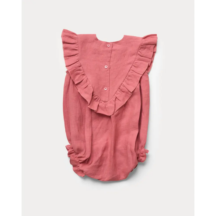 Early Sunday Lucy Baby Bubble Romper - Peony