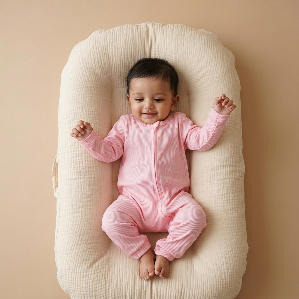 Bubz Bamboo Baby Zipsuit - Two-Way Zip Sleepsuit - Ribbed Cotton Candy Pink