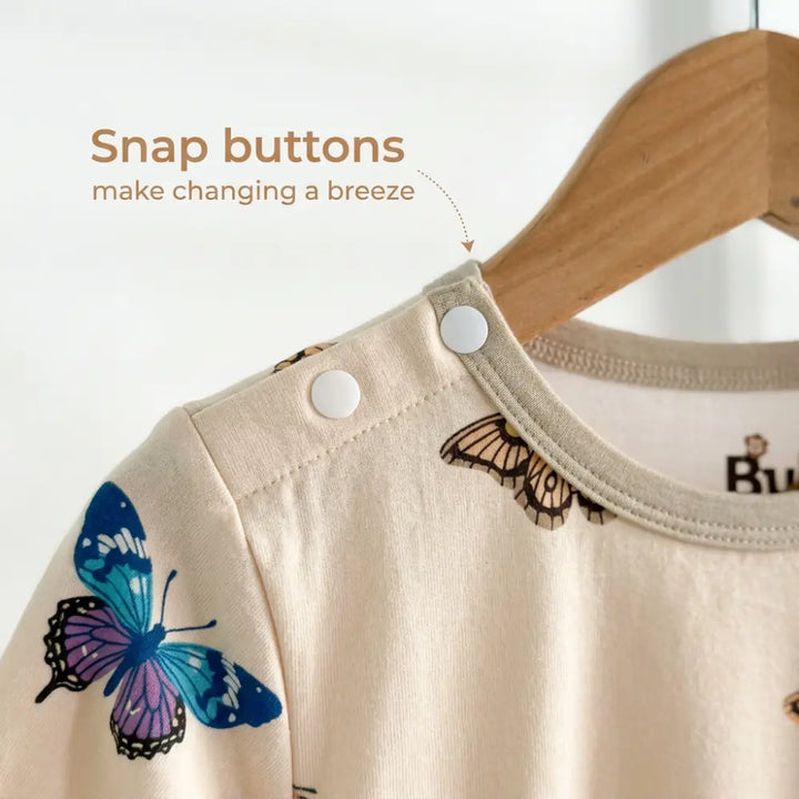 Bubz Bamboo Cord Set For Girls - Chasing Butterflies