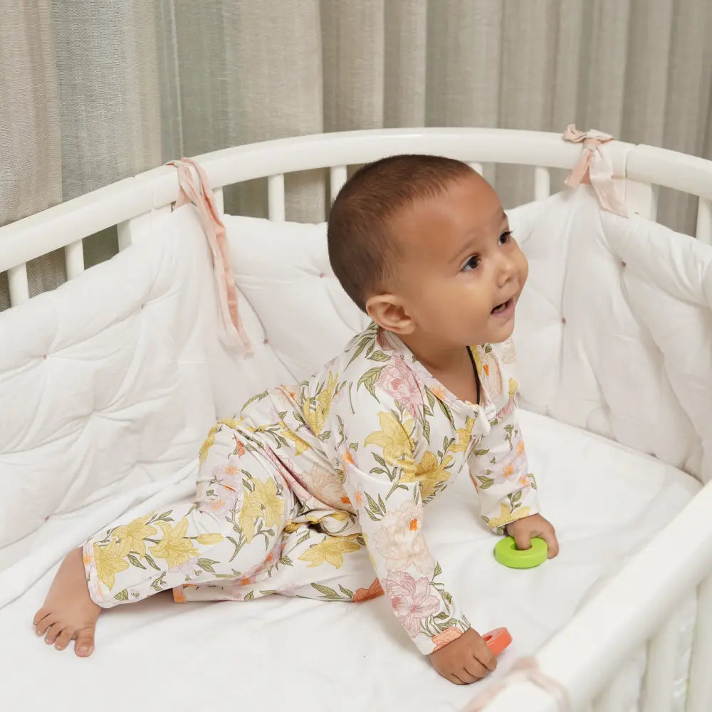 Bubz Bamboo Baby Zipsuit - Petal Parade