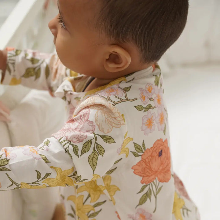 Bubz Bamboo Baby Zipsuit - Petal Parade