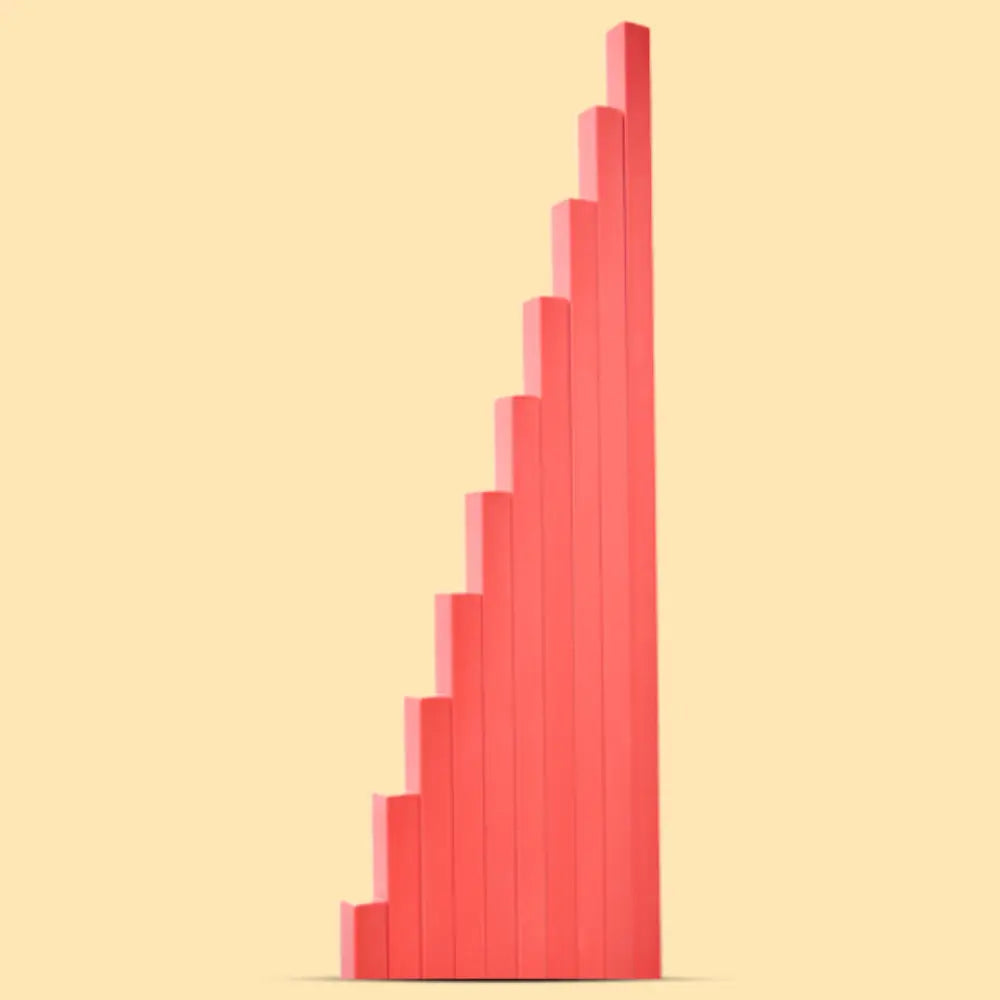Playbox Wooden Red Tower Sticks Blocks Toy Set For Toddler &amp; Kids Baby Toys