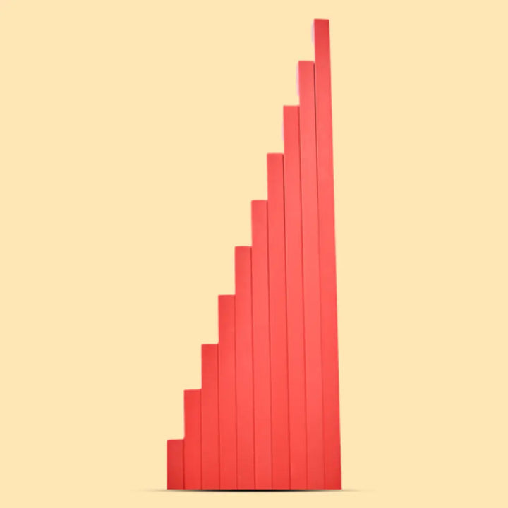 Playbox Wooden Red Tower Sticks Blocks Toy Set For Toddler &amp; Kids Baby Toys