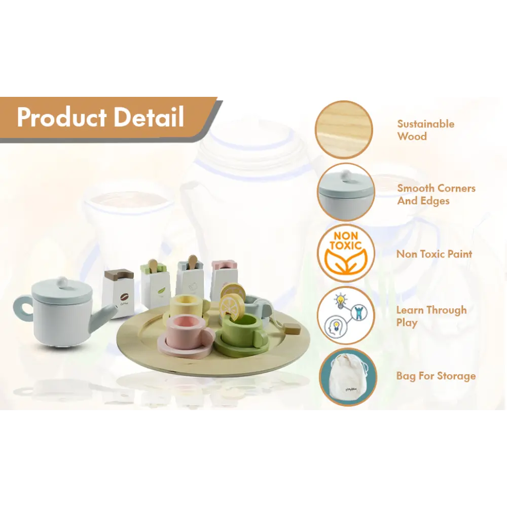 Playbox Wooden Tea Set for Kids