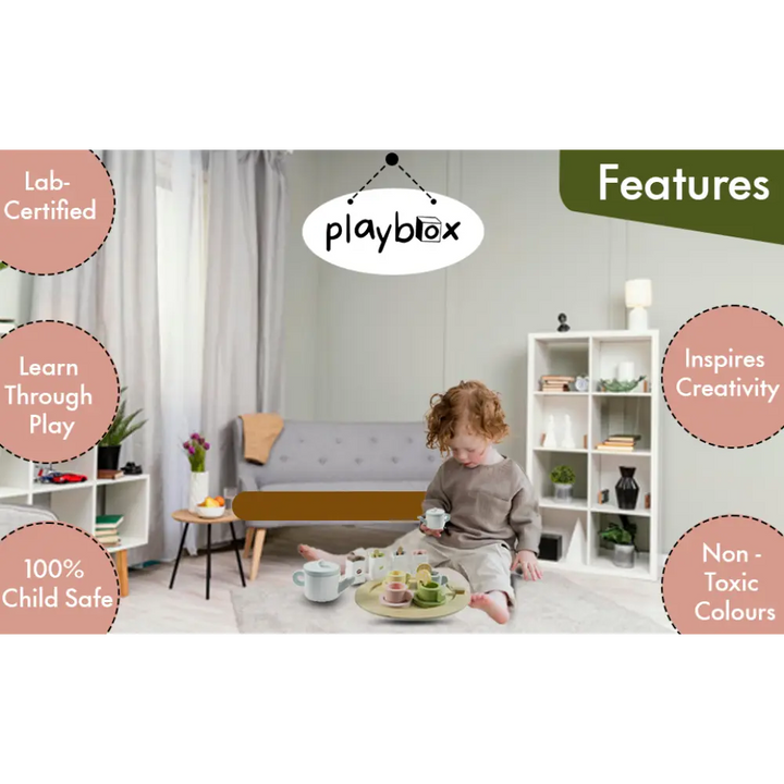 Playbox Wooden Tea Set for Kids