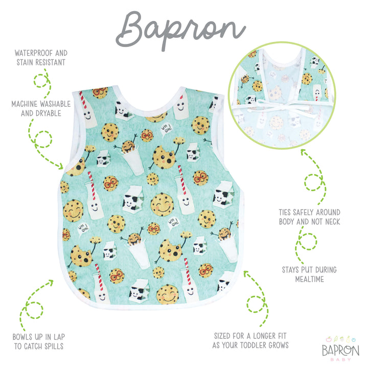 BapronBaby Cookies and Milk BPA Free Bib + Apron