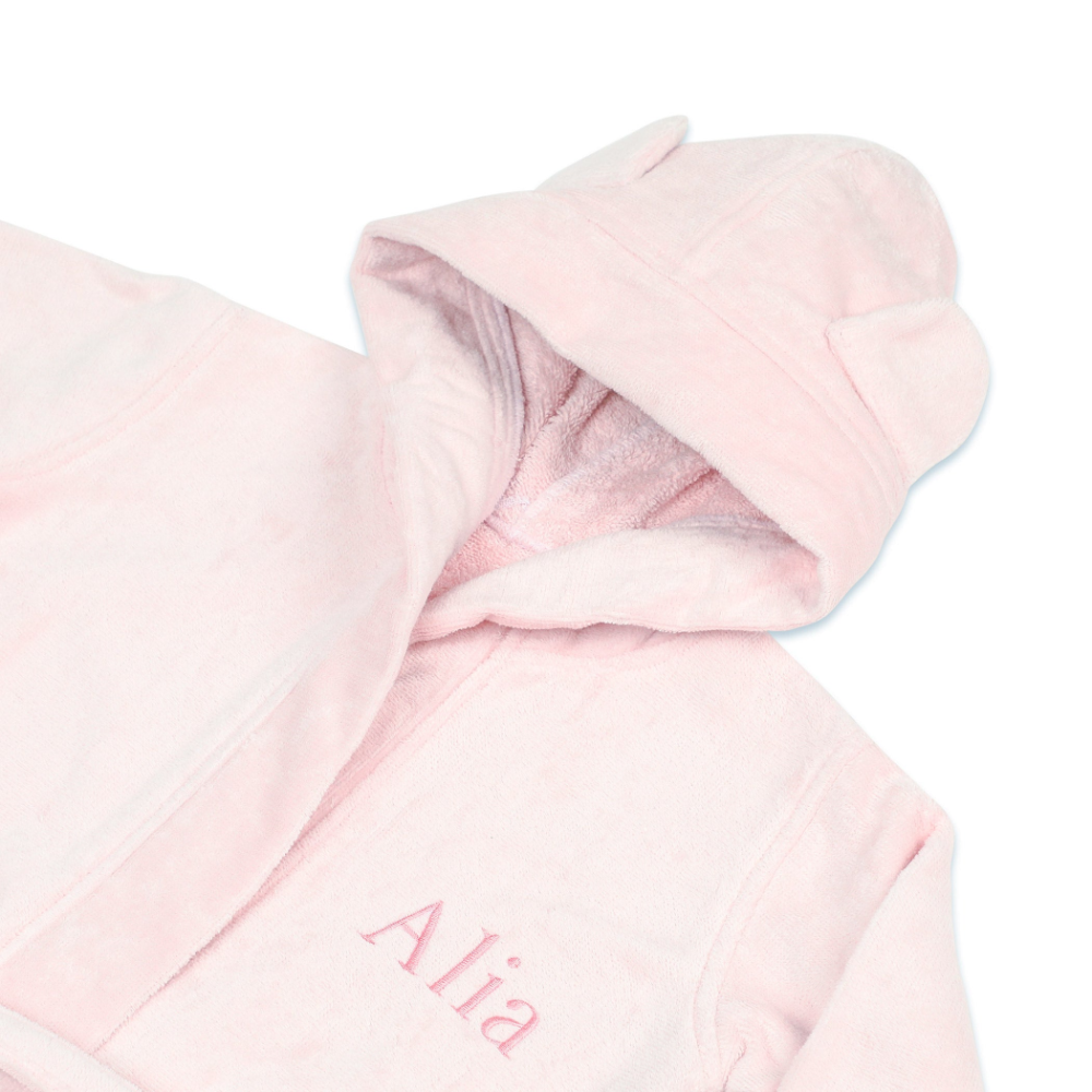 Masilo Hooded Personalised Baby Robe - Pink