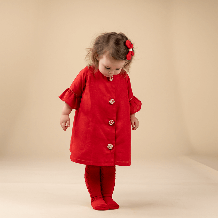 PureCloth.Co Christmas Wonderland Red A-Line Dress