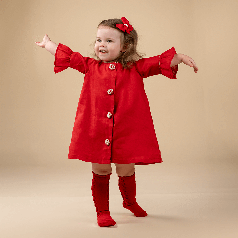 PureCloth.Co Christmas Wonderland Red A-Line Dress