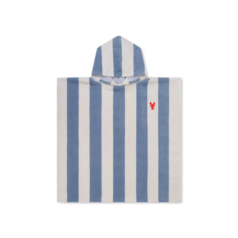 Swim Essentials Beach Poncho, Quick-Dry Kids Hooded Towel Poncho, 65 × 65 cm, Blue - Catch of the day