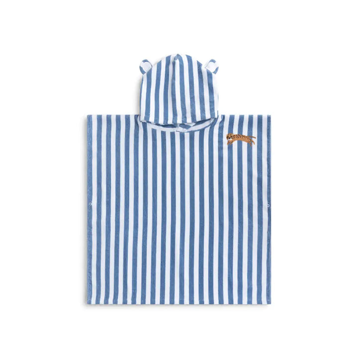 Swim Essentials Beach Poncho, Quick-Dry Kids Hooded Towel Poncho, 65 × 65 cm, Blue - Roamer