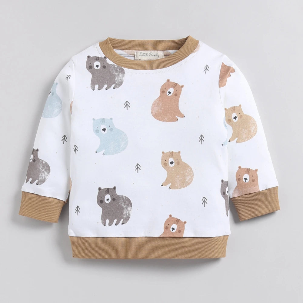 Cot &amp; Candy Baby Organic Crew Neck PJ set - Amber Woodland