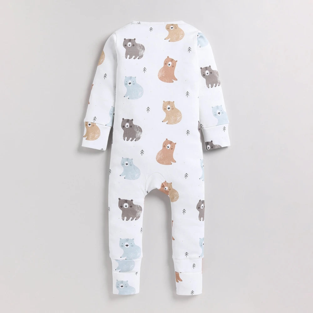Cot &amp; Candy Baby Organic Convertible Zipsuit - Amber Woodland