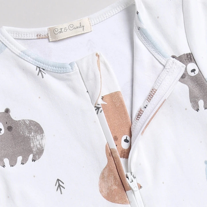Cot &amp; Candy Baby Organic Convertible Zipsuit - Amber Woodland