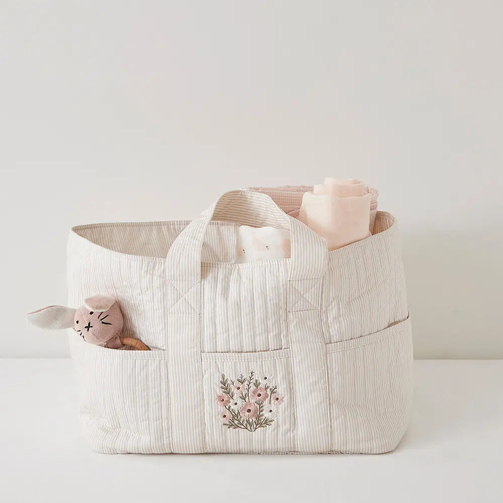 Annasimona Kids Diaper Caddy - Biege Stripe